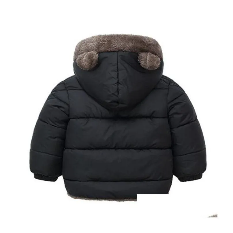 childrens clothing thickened down cotton coat boy girls winter lamb fleece jacket kids zipper hooded outwear