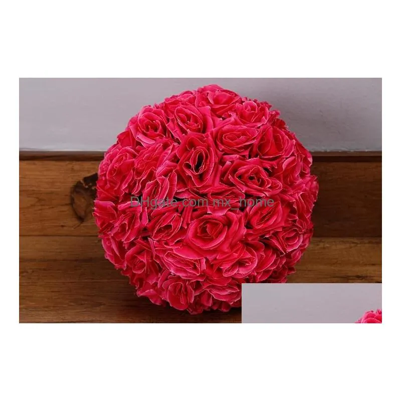 wreaths artificial flowers rose ball wedding silk pomander kissing balls flower ball for home garden market decorations