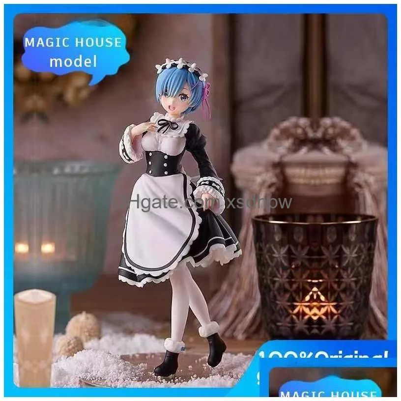 anime manga original gsc  up parade re life in a different world from zero rem ram 21cm 1/7 pvc action figure anime toys t230606
