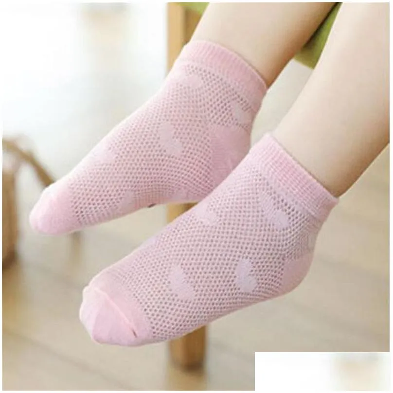 crown childrens socks summer thin kids mesh socks cotton boys girls ankle socks baby boat sock