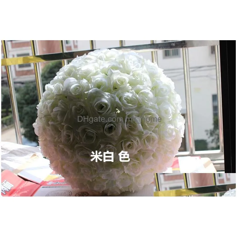 wreaths artificial flowers rose ball wedding silk pomander kissing balls flower ball for home garden market decorations