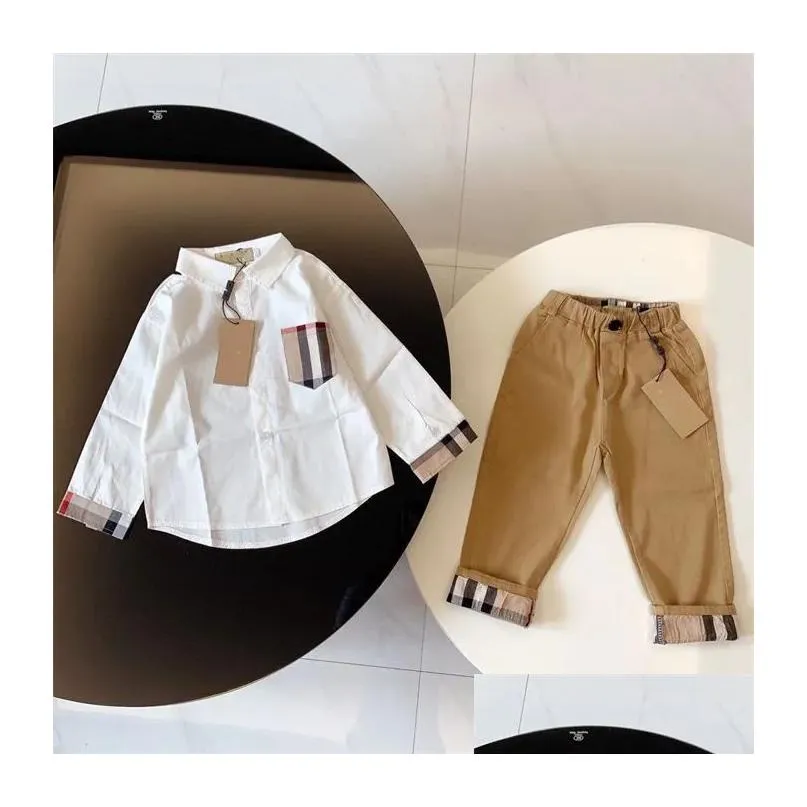 clothing sets designer childrens suit fashion toddler baby boys girls fall two piece size 130cm-160cm drop delivery kids maternity