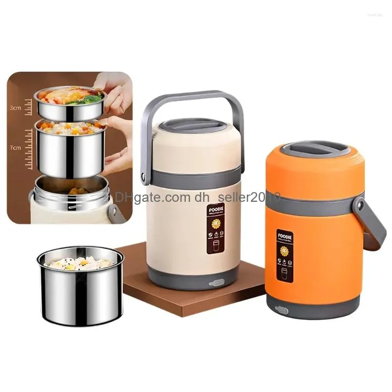 Other Dinnerware Dinnerware 2L Usb Electric Heated Lunch Box Portable Large Capacity Stainless Steel Warmer Bento Student Office Drop Dh9Hz