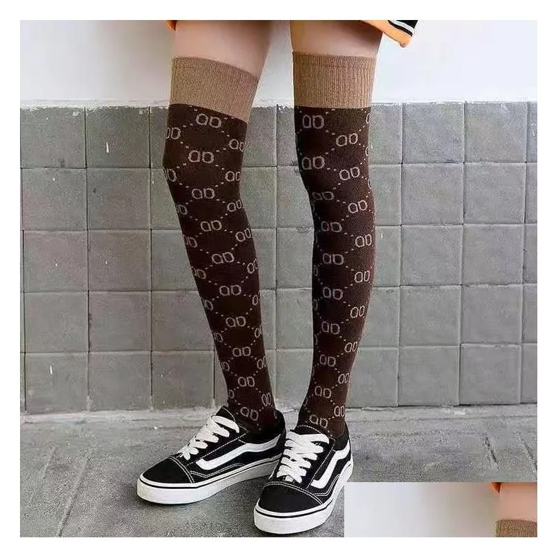 fashion printed knee socks calf socks long high tube socks female korean version ins trend harajuku style