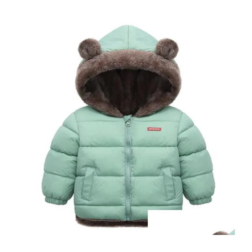 childrens clothing thickened down cotton coat boy girls winter lamb fleece jacket kids zipper hooded outwear