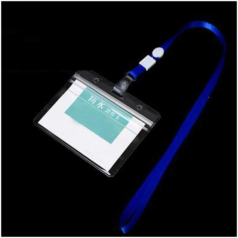 wholesale other office school supplies 13 sets transparent soft plastic clear id card badge holder waterproof tool exhibition accessories