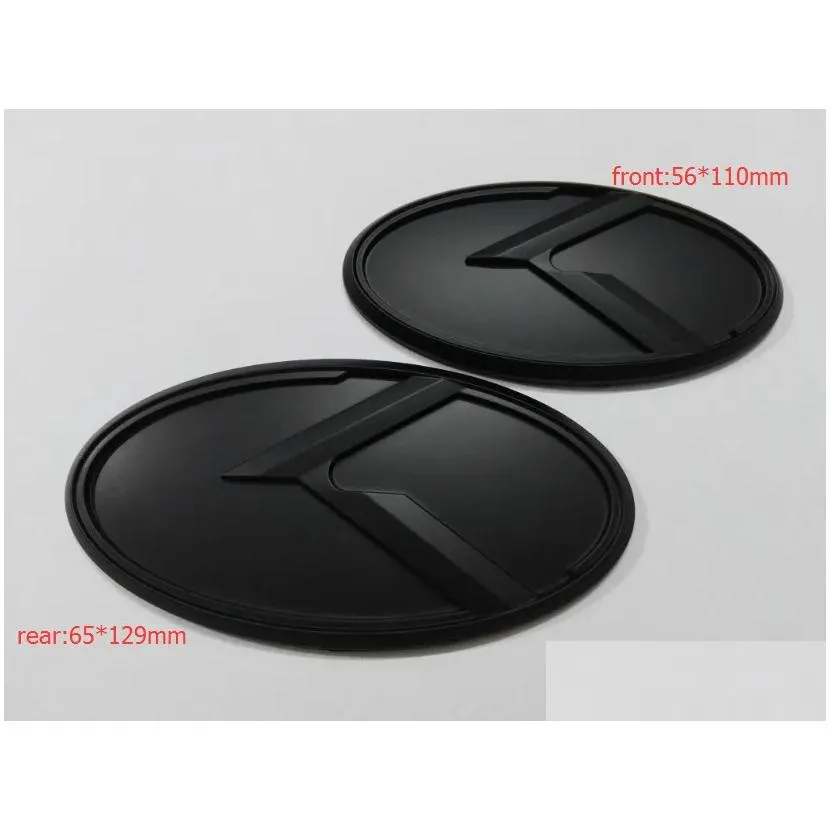 2pcs 3d black k logo badge emblem sticker fit kia optima k5 20112018car emblems1331716