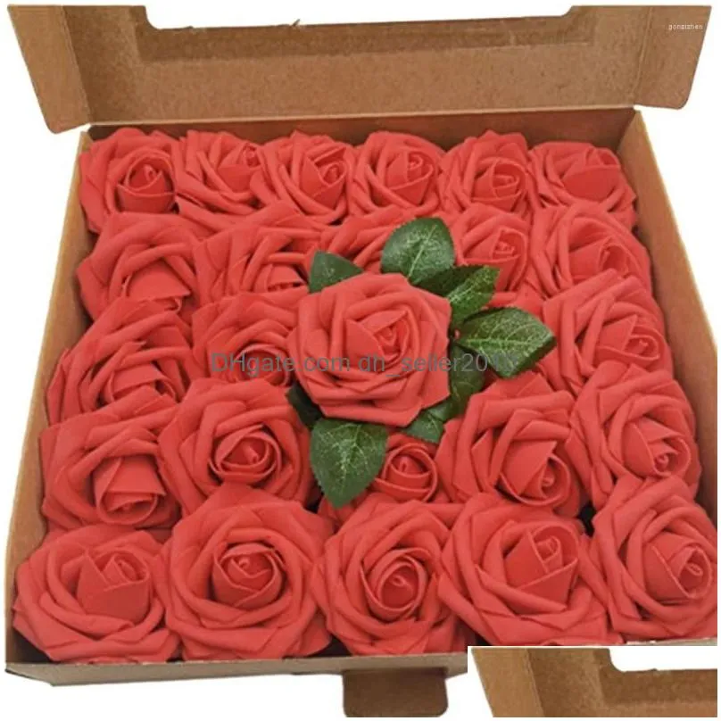 Decorative Flowers & Wreaths Decorative Flowers Durable Foam Fake Roses Rose Royal Blue Centerpieces Stems Champagne The Size May Vary Dhrtt
