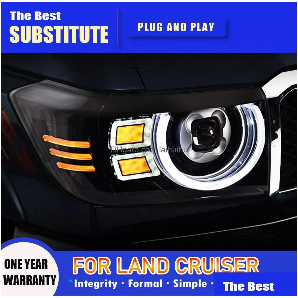 drl daytime running light dynamic streamer turn signal for  land cruiser lc71 lc72 lc70 lc79 lc73 lc74 led headlight assembly