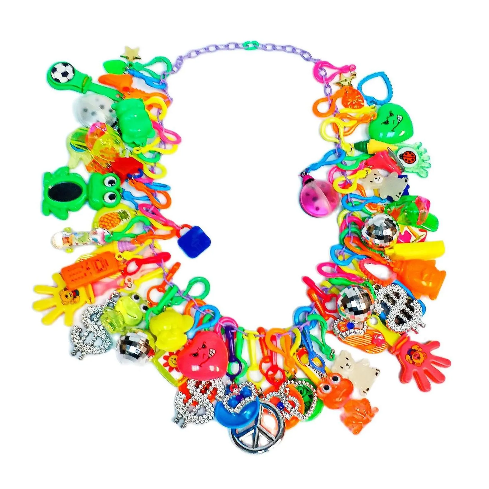noise maker vintage plastic 58 60 charms 80cm necklace retro fashion cloth jewellery jewelry chain chip birthday party favour 80 xmas