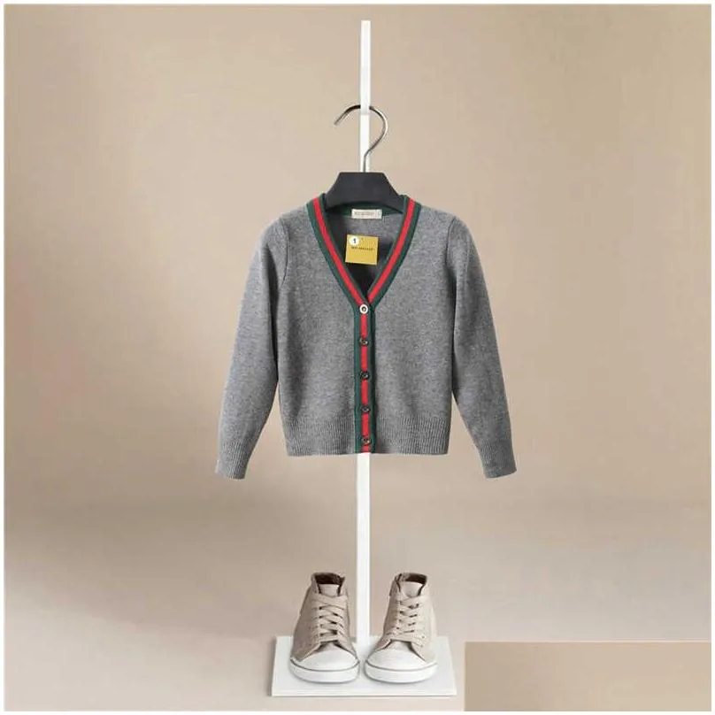 autumn baby boys sweater toddler boys v-neck jumper knitwear long-sleeve cotton cardigans children clothes kids sweater coat q0716