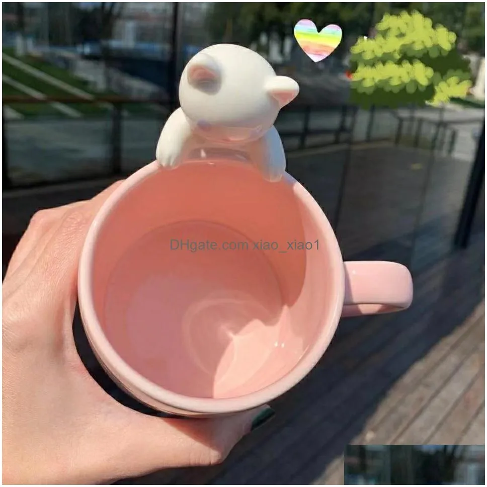 mugs 350ml sakura starbucks cup luxury kiss cups with spoon ceramic mugs married couples anniversary mermaid bronze medallion gift pr