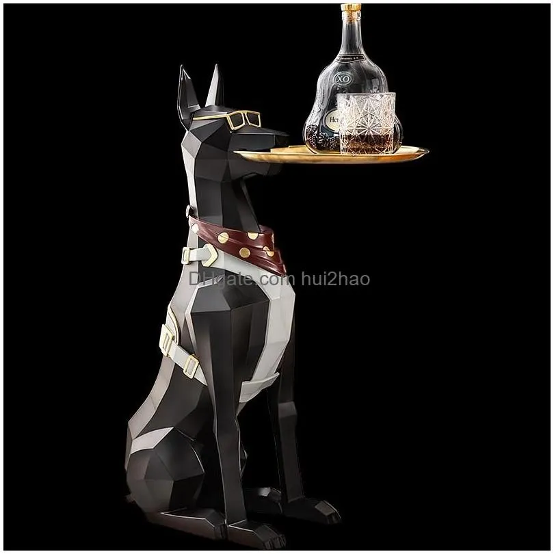 decorative objects figurines nordic animal large landing dog statue sculpture home decor living room decoration storage organization