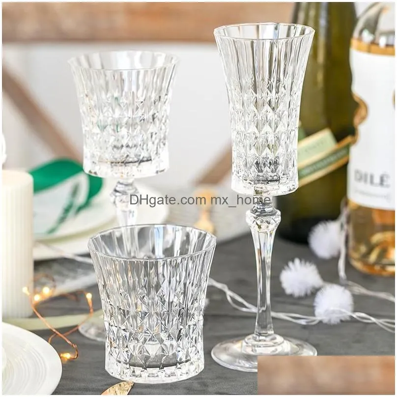 embossed crystal glass cup wine champagne goblet drinking water nordic luxury copas de vino kitchen dining bar eb5bl glasses1509596