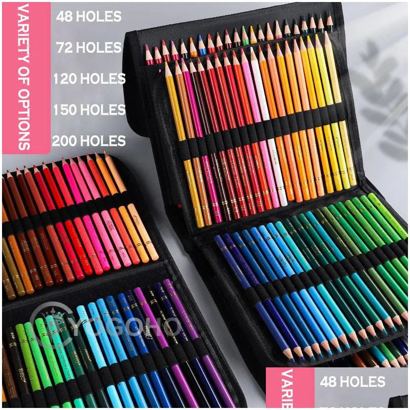 wholesale pencils 4872120150200 professional oil color pencil set watercolor drawing colored pencils with storage bag coloured kids