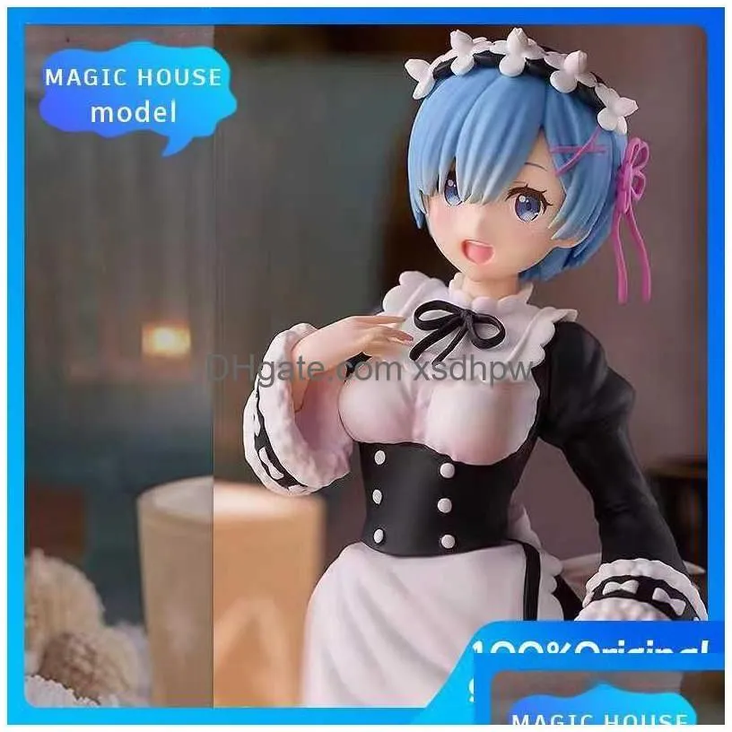 anime manga original gsc  up parade re life in a different world from zero rem ram 21cm 1/7 pvc action figure anime toys t230606