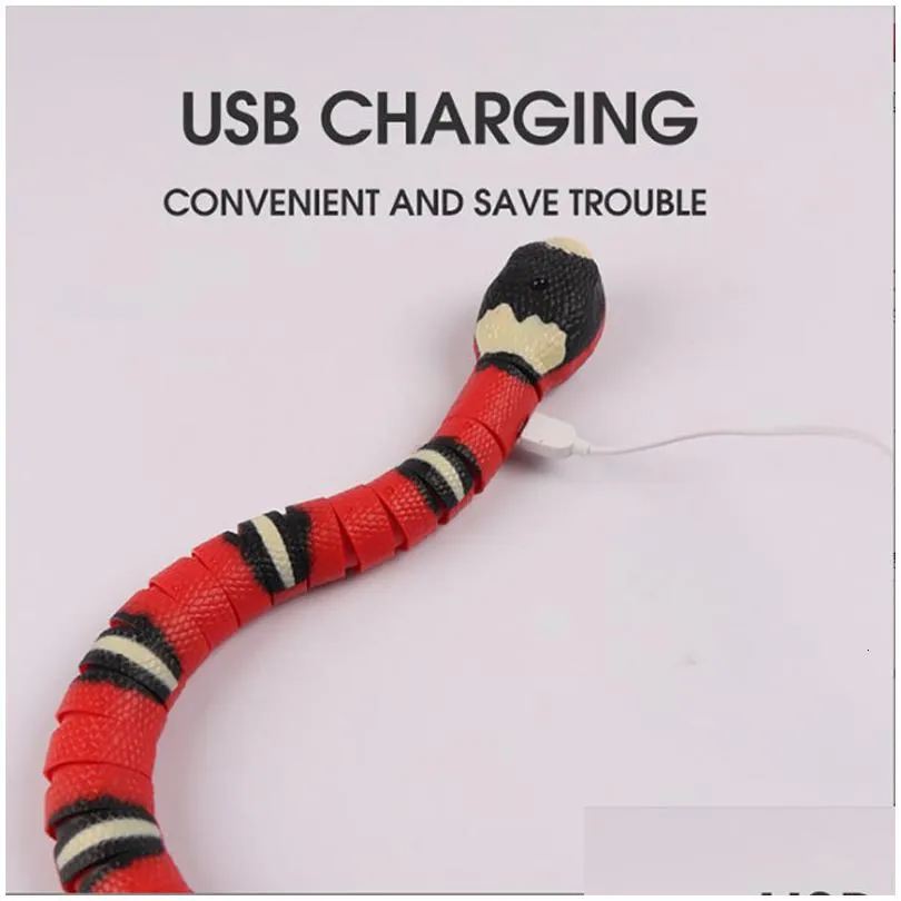 cat toys automatic interactive smart sensing snake teasetoys for cats usb charging accessories pet game play to 230617