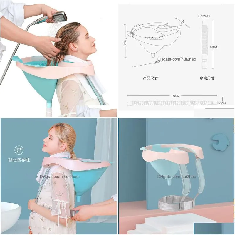 bathroom sinks comfortable shampoo tool for maternity portable foldable sink with hose easy washing hair 230710