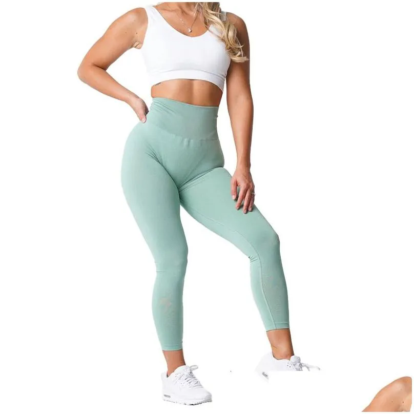 yoga outfit nvgtn seamless leggings spandex shorts woman fitness elastic breathable hip lifting leisure sports lycra spandex tights