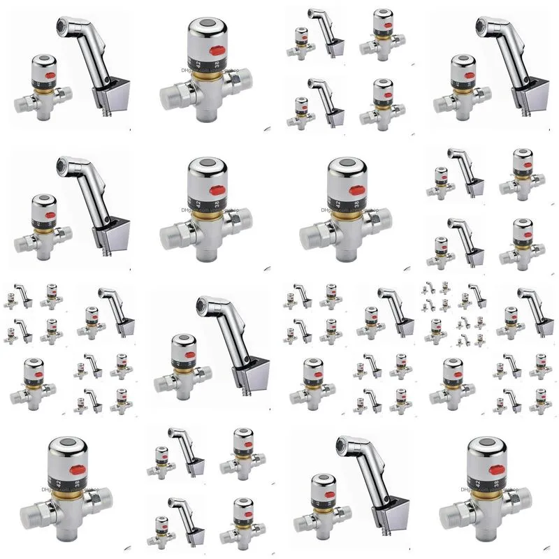 faucets brass valve bathroom 38 degress thermostatic mixer valvehand held spray shower set shattaf bidet sprayer  water tap douche