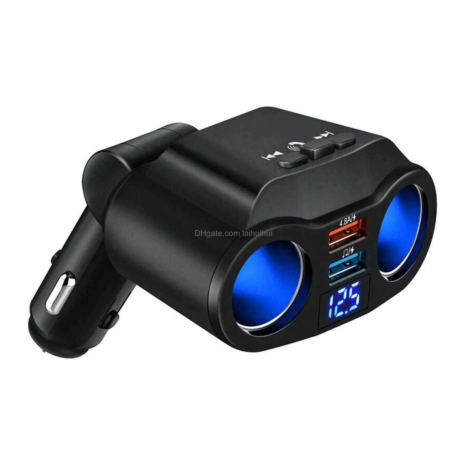  12-24v 4.8a dual usb car  2 ports lcd display fast car  cigarette socket lighter power adapter car styling