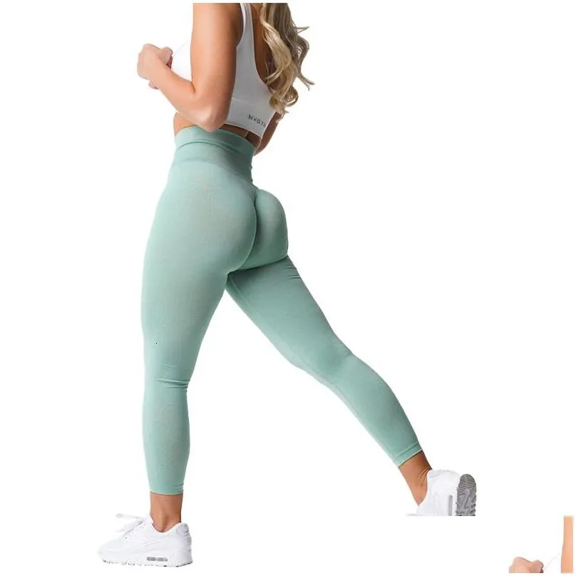 yoga outfit nvgtn seamless leggings spandex shorts woman fitness elastic breathable hip lifting leisure sports lycra spandex tights