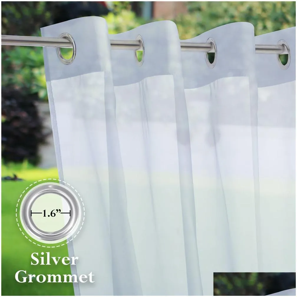 sheer curtains ryb home 1pc curtain waterproof garden decoration outdoor for porch exterior voile with sliver ring grommet 230812