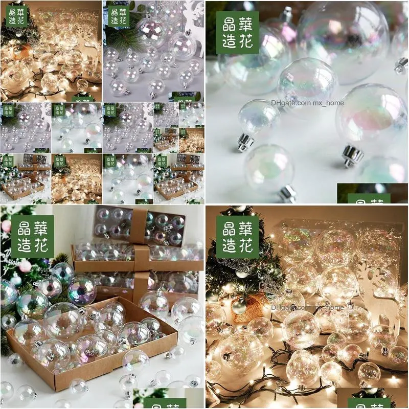 decorations holiday decoration christmas transparent decoration ball colorful bubble christmas ball set decoration transparent ball ornament