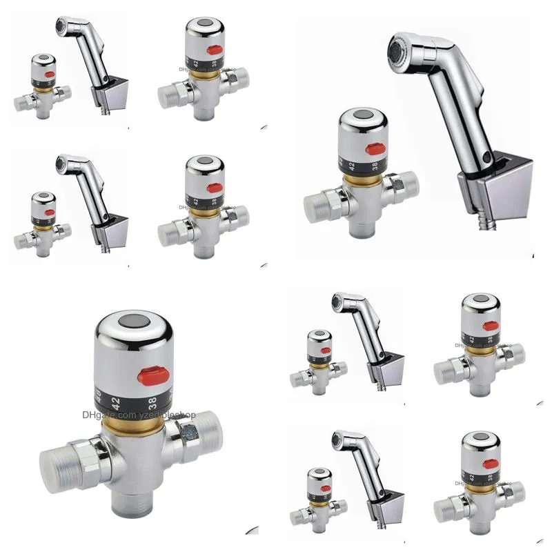 faucets brass valve bathroom 38 degress thermostatic mixer valvehand held spray shower set shattaf bidet sprayer  water tap douche