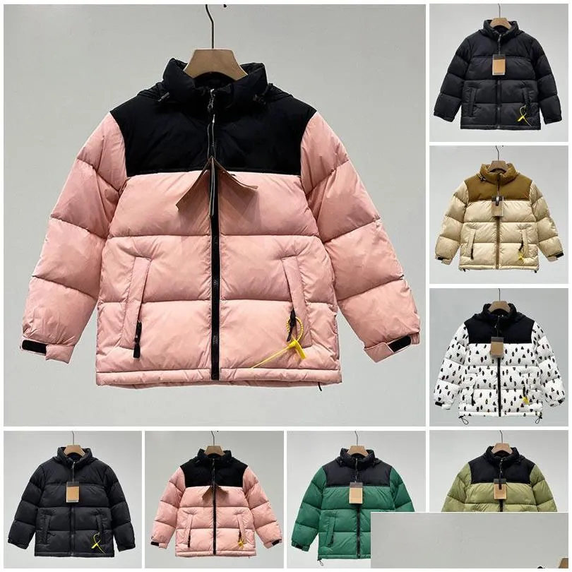 down coat kids children nf designer winter jacket boys girls outdoor hooded warm parka black puffer jackets letter print clothing outw