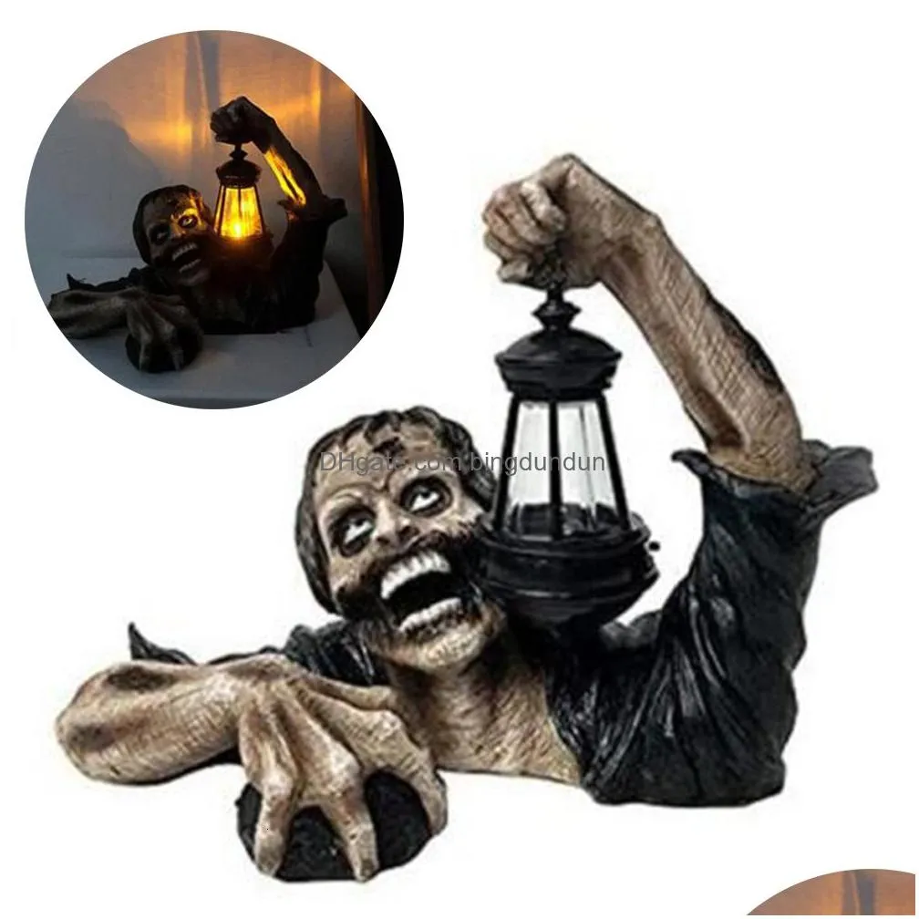 Party Masks Masks Party Halloween Horrible Zombie Carrying Lamp Ornament Outdoor Garden Decor Led Lantern Light Personalized Stylish C Dhezp