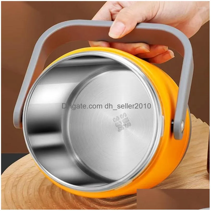 Other Dinnerware Dinnerware 2L Usb Electric Heated Lunch Box Portable Large Capacity Stainless Steel Warmer Bento Student Office Drop Dh9Hz