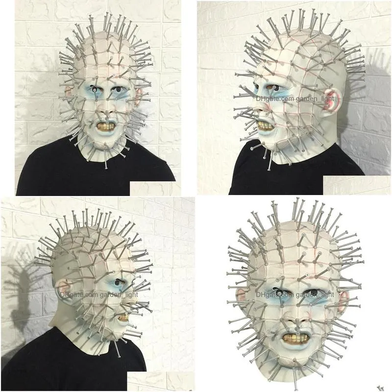 hellraiser pinhead horror mask party carnival mascaras head nail man movie cosplay mask halloween latex scary masks spoof props
