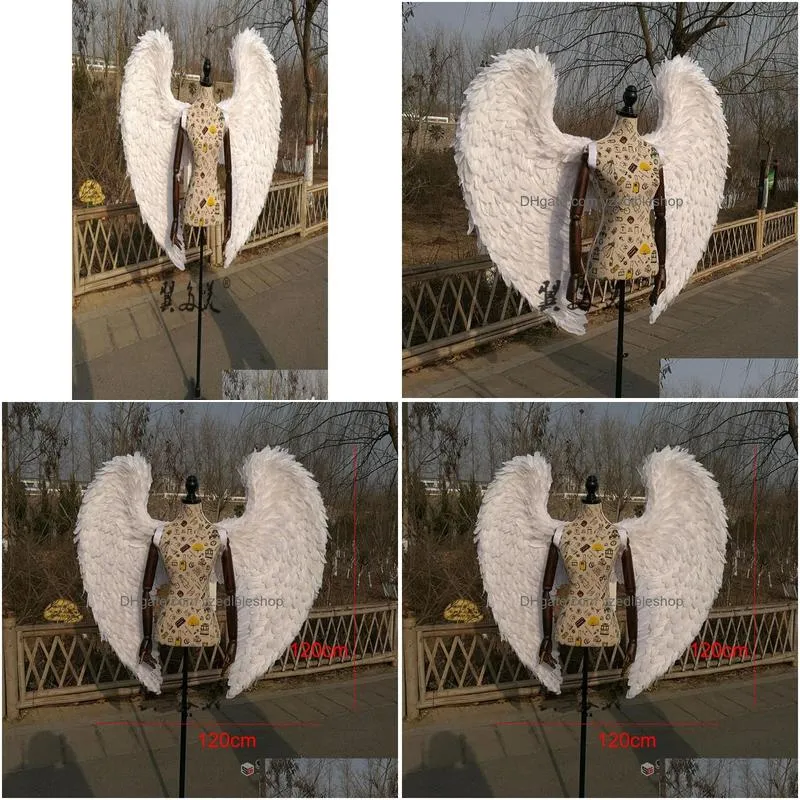 high quality cosplay costume adult039s white angel wings wedding bar decorations pography shooting props pure handmade ems 3396136