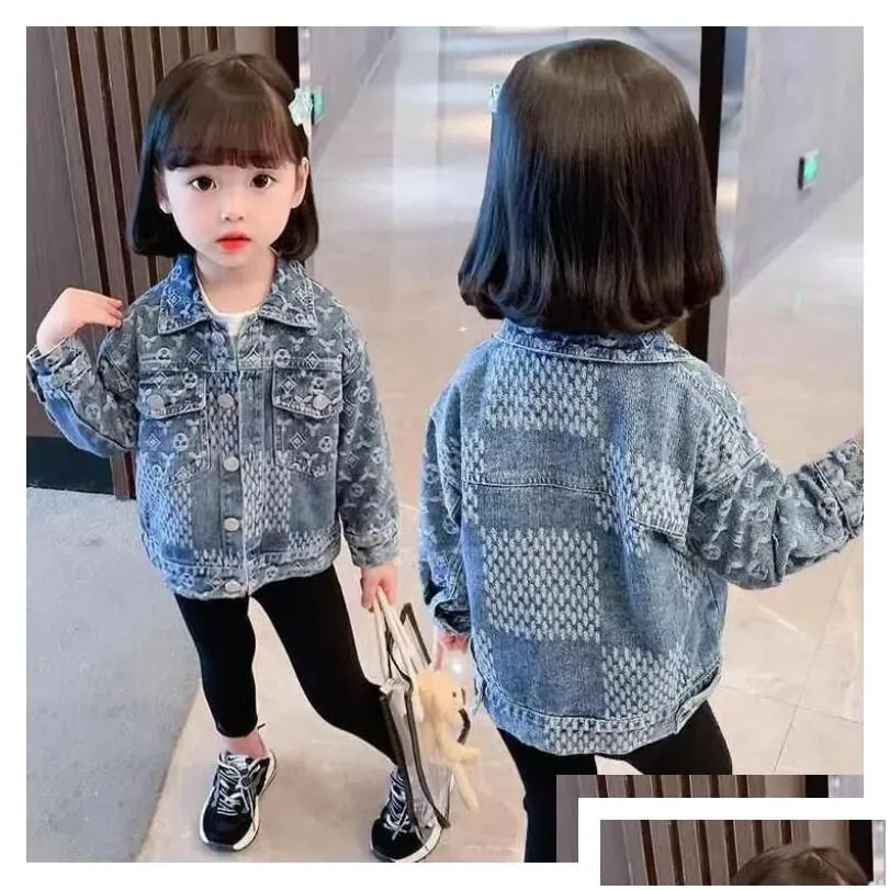 jackets 2023l kids designer jeans jacket blue baby boy girl spring soft denim children coat drop delivery maternity clothing outwear