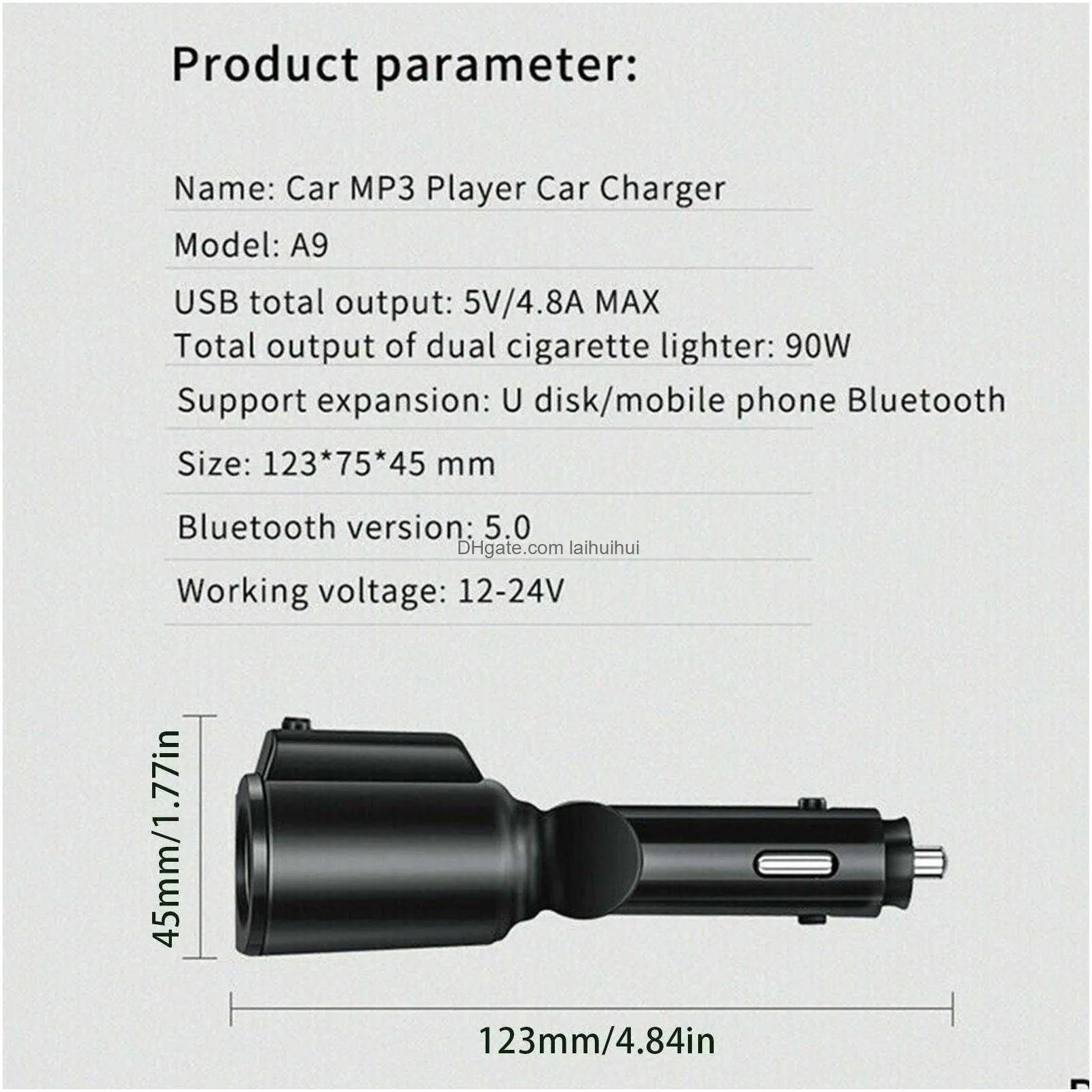  12-24v 4.8a dual usb car  2 ports lcd display fast car  cigarette socket lighter power adapter car styling