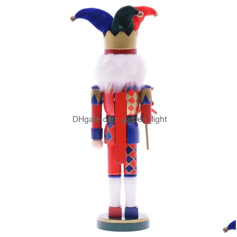 decorations myblue 37cm vintage wooden clown sculpture statue nutcracker figurine christmas doll ornaments home room decoration accessories