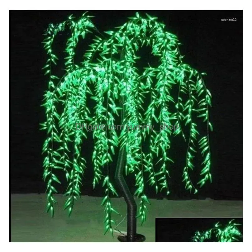 christmas decorations led artificial willow weeping tree light outdoor use 1152pcs leds 2m height rainproof decoration