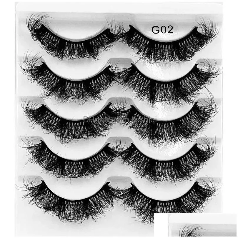 makeup brushes eyelashes wholesale 5 pairs 8d mink natural lashes false in bulk