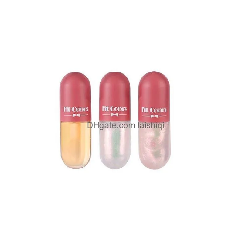 fit colors mini capsule shape lip gloss moisturizing transparent color-changing lipgloss oil plump lips cosmetic makeup