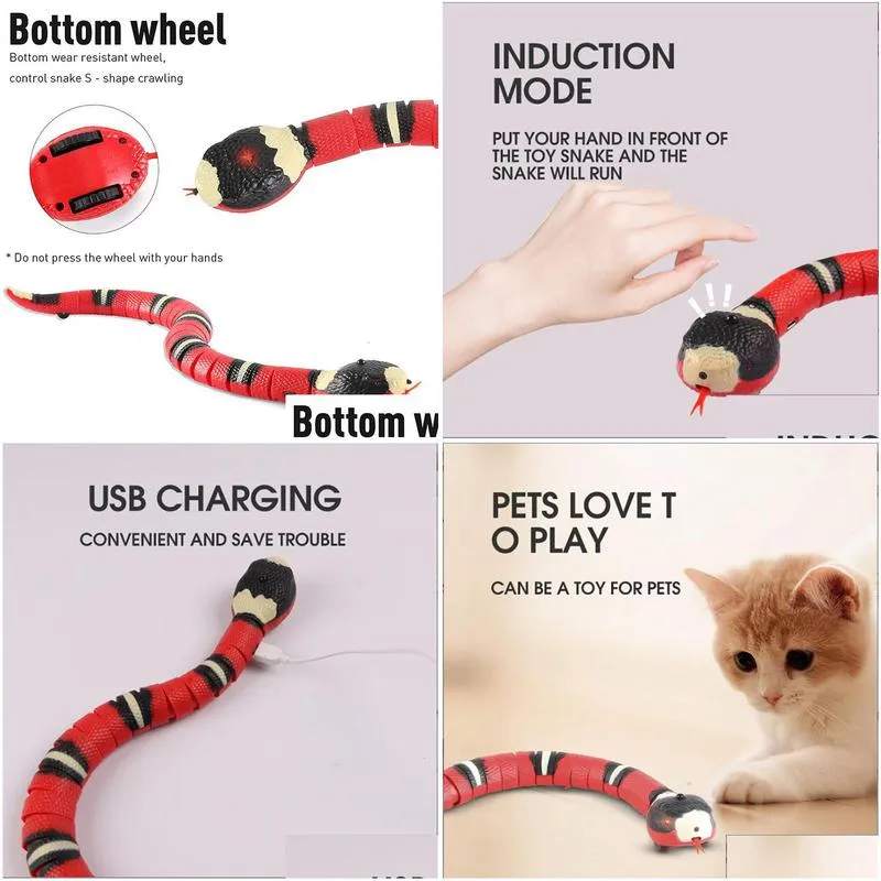 cat toys automatic interactive smart sensing snake teasetoys for cats usb charging accessories pet game play to 230617