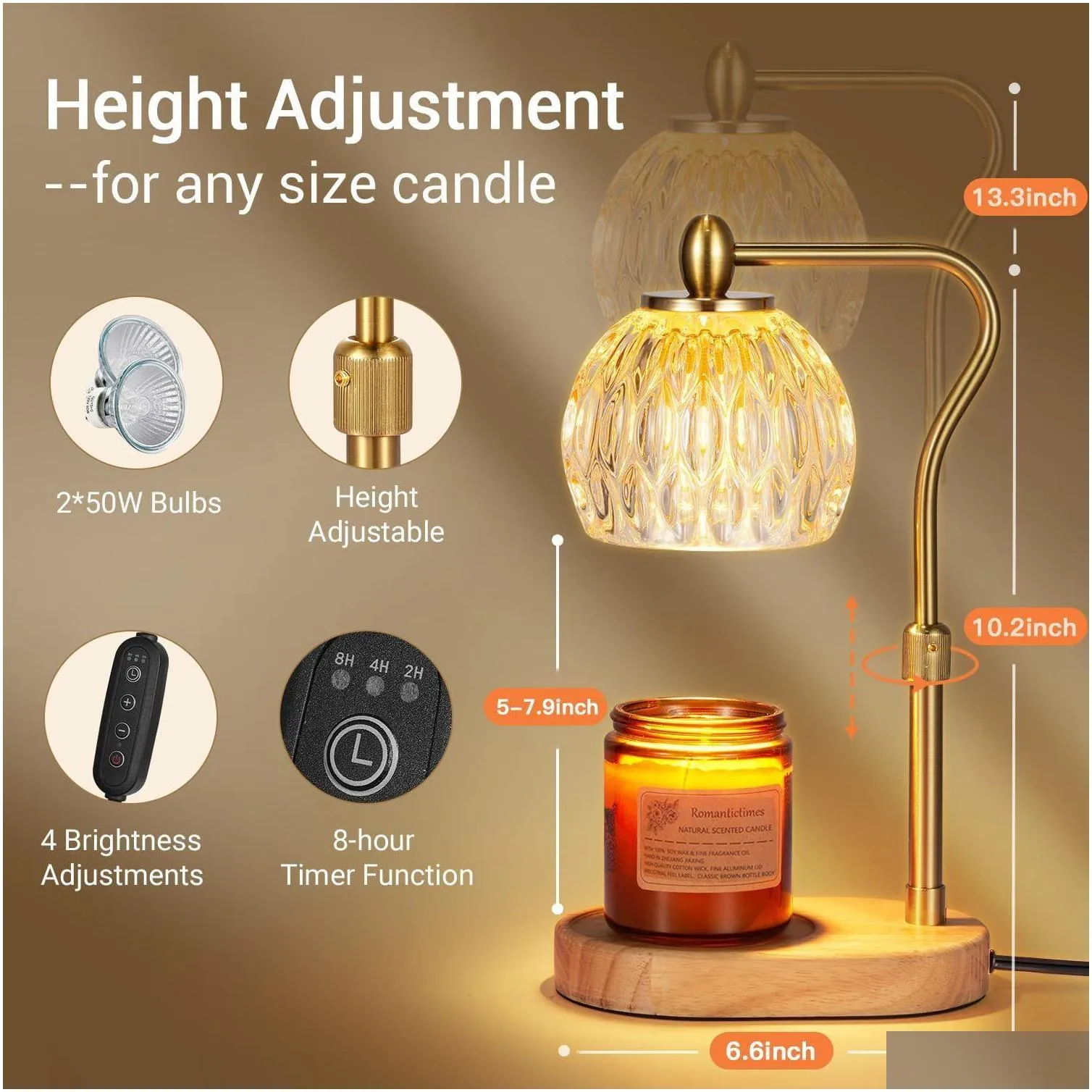 candle holders warmer lamp with timer dimmer height adjustable scented candles 230625