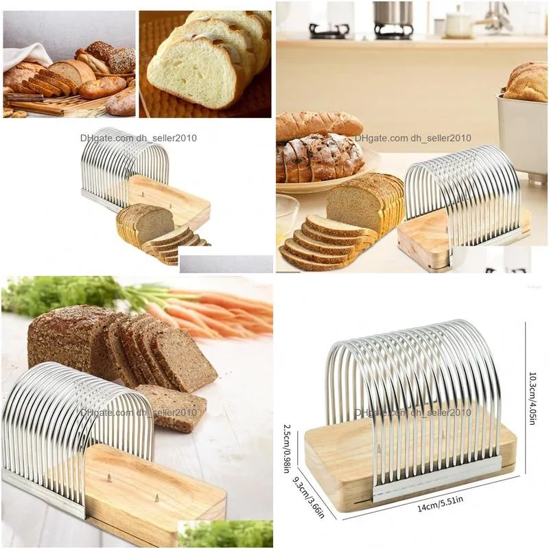 Mats & Pads Table Mats Bread Slicer For Homemade Loaf Stainless Steel Toast Manual Cutter Drop Delivery Home Garden Kitchen, Dining Ba Dhois