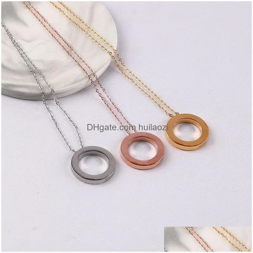 couple screw necklaces women stainless steel couple round circle pendant jewelry on the neck fashion christmas valentine day gifts