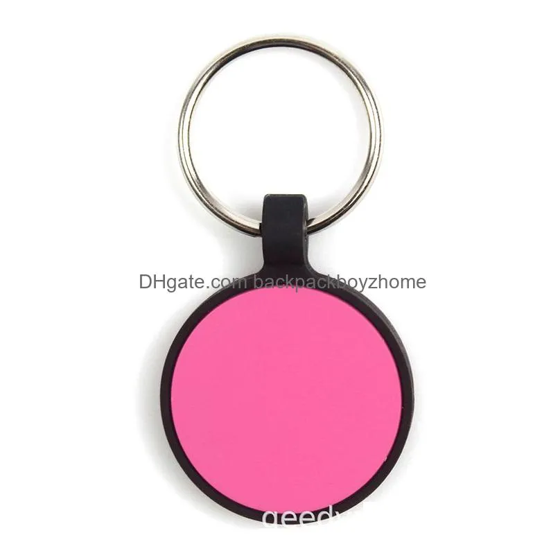 Dog Tag,Id Card Food Grade Sile Pet Tag Keychains Diy Round Cat And Dog Tags Id Card Keyring Drop Delivery Home Garden Pet Supplies Do Dhiab