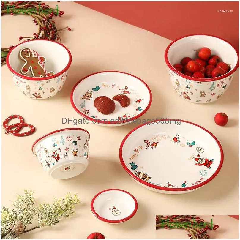 dinnerware sets porcelain set bowl plate single christmas gecorations gift theme ceramic plates bowls dishes dinner service tableware