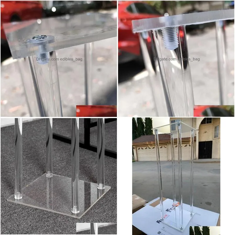 party decoration 2022 wedding events tables centerpieces tall clear acrylic flower stand 10pcs/lot