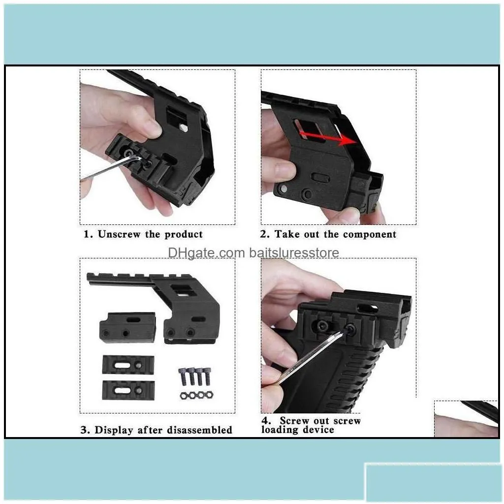 tactical abs mount w/rail panel for g17 g18 g19 gbb gear accessories drop delivery