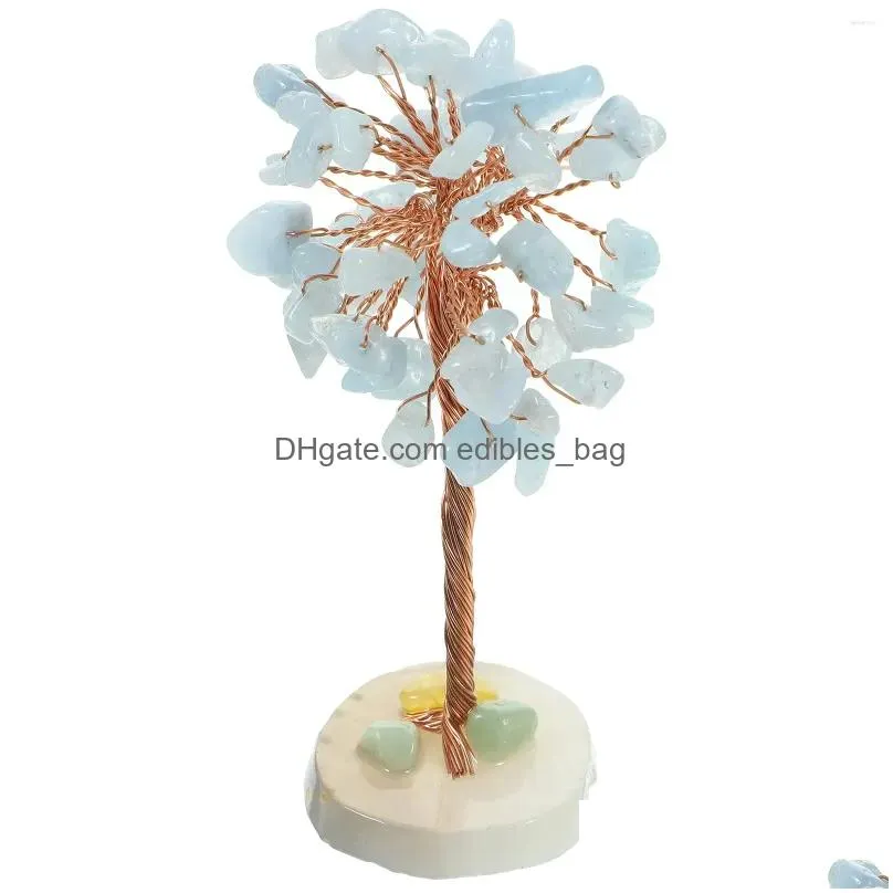 decorative flowers crystal tree ornaments decoration for home craft living room office tabletop gemstones