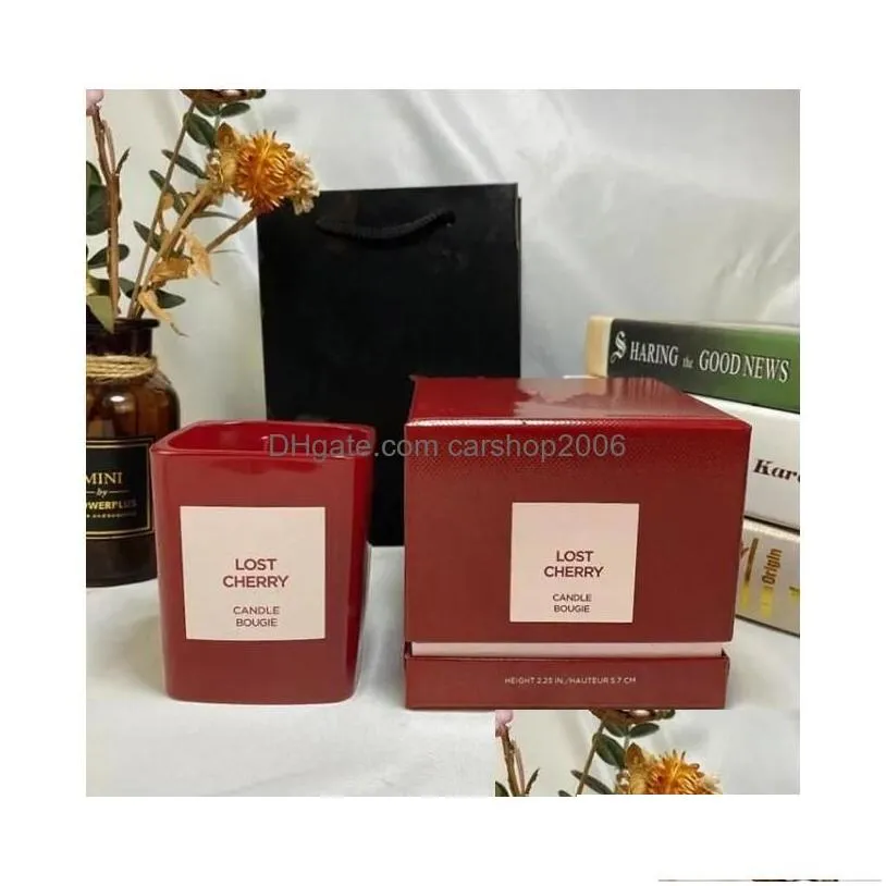 candles top quality incense scented per lost cherry fabous vanille oud wood soleil  candle bougie par london long smell wax dro